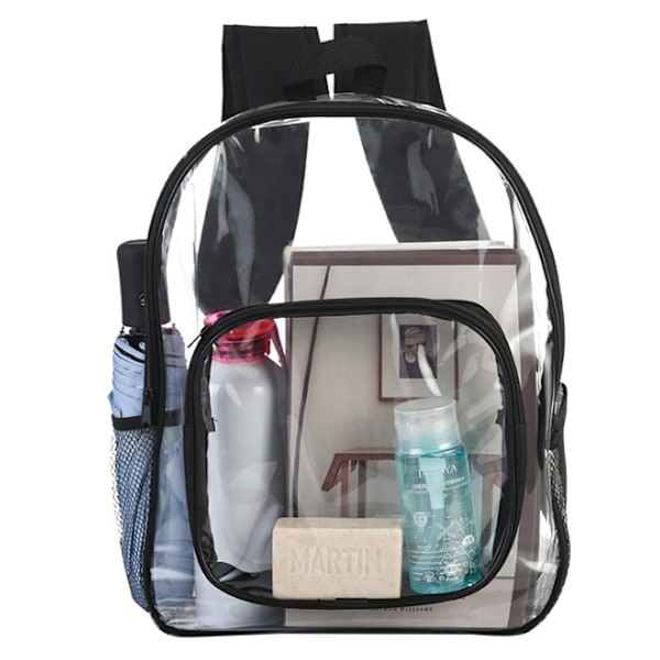 Klar ryggsäck Kraftig PVC Transparent ryggsäck black