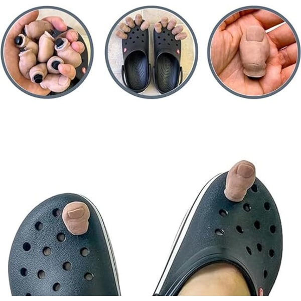 2st 3D Funny Toe Shoe Charms Big Toe, Funny Toe Shoe Charms Hairy