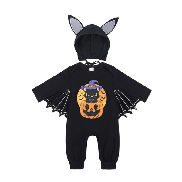 Baby Halloween Bat One-Piece Byxa Set black yellow M