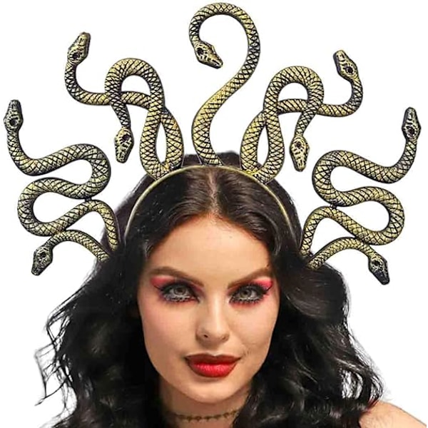 Medusa-käärmeenpääpanta Kultaiset Jumalattaren Pääkoristeet Black Gold