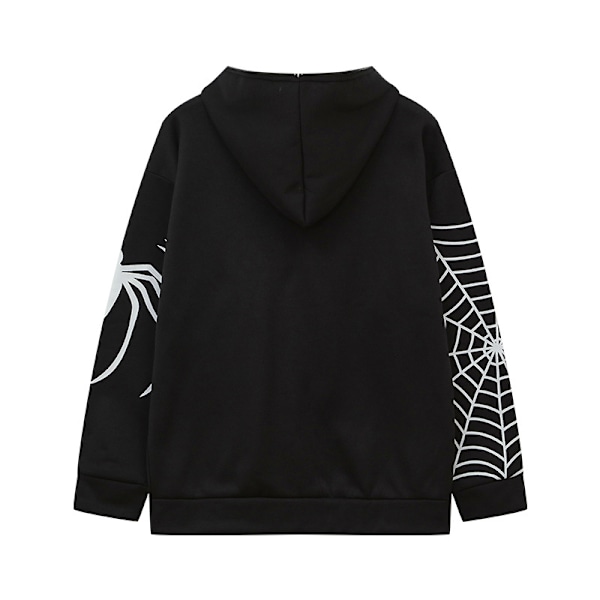 Y2k Helzippade Hoodie för Kvinnor Överstorlek Goth Tröja Grey XL