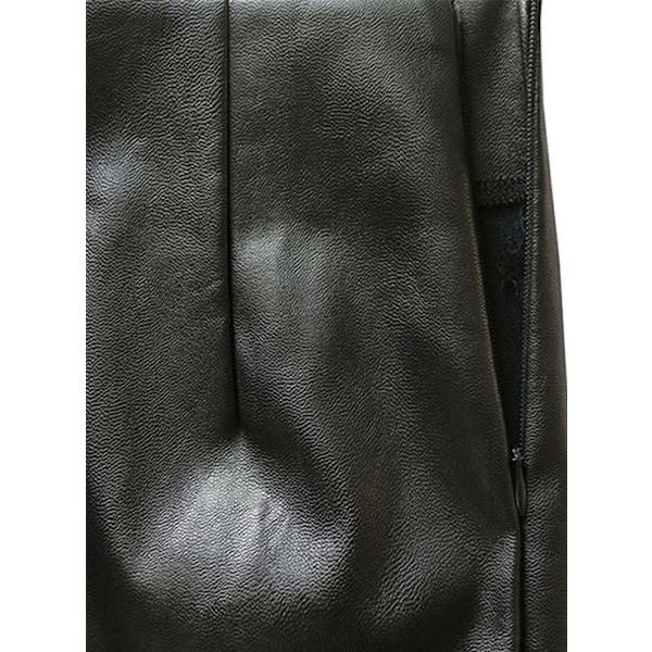 Konstläderpennskjort med hög midja, slits, dam, halvlängd, höftkjol XL