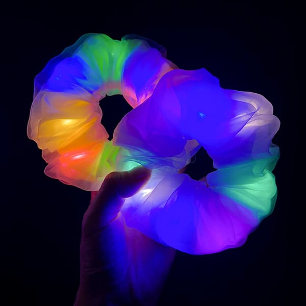 11 stk Lysende Hårstrikk LED Scrunchy Hårbånd 11PCS