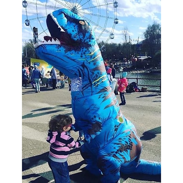 Uppblåsbar Dinosauriekostym för Vuxna, Dinosaurie Uppblåsbar Kostym för Vuxna Blue
