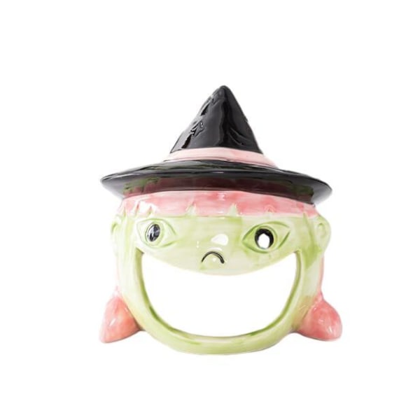 Halloween Skelettljus Keramik Ornament Witch