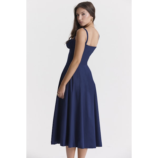 Dam Summer Grimma Smocked Maxiklänning Slit Grimma Klänningar navy M
