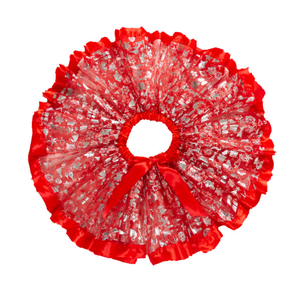 Jul Tutu Kjol Röd Layered Balett Julfest red S