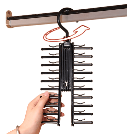 1-pack Svart slipsställ, arrangör, galge, hållare