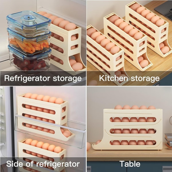 Munanjakaja, Tilaa säästävä pyörivä munien jakaja jääkaappiin WHITE