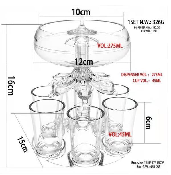 Akrylvinspruta med glas White