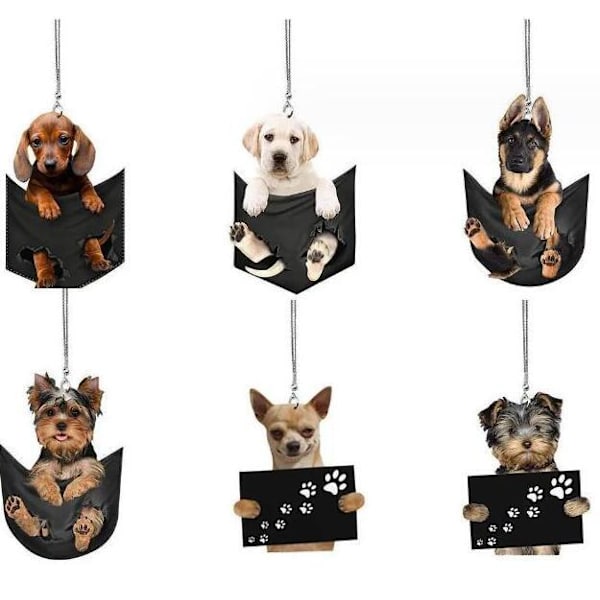 Nøglering med Puppy-hæng til bilens bakspejl Style2