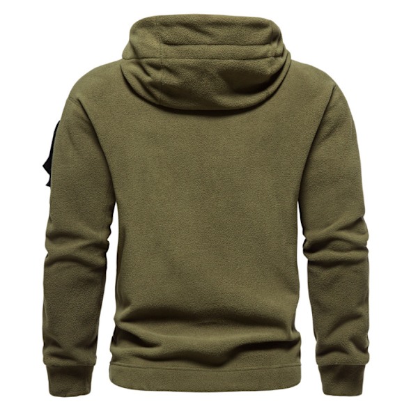 Långärmade luvtröjor i fleece för män green M