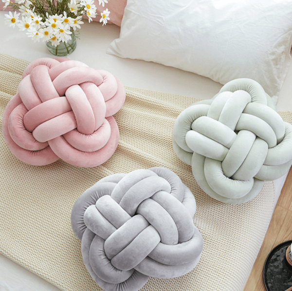 Flower Knot Kudde Ball Kreativa Slängkuddar grey