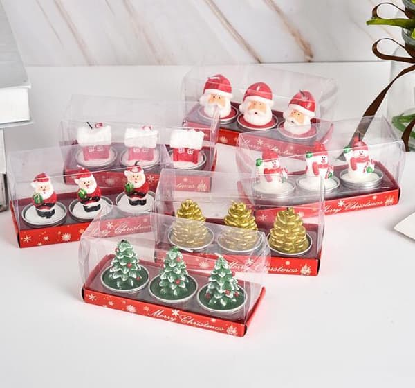 3 kpl Jouluaskartelulahjoja Maalatut Kynttilät Gift Box