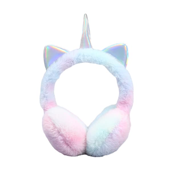Søte Regnbue Unicorn Ørevarmere for Jenter Blue