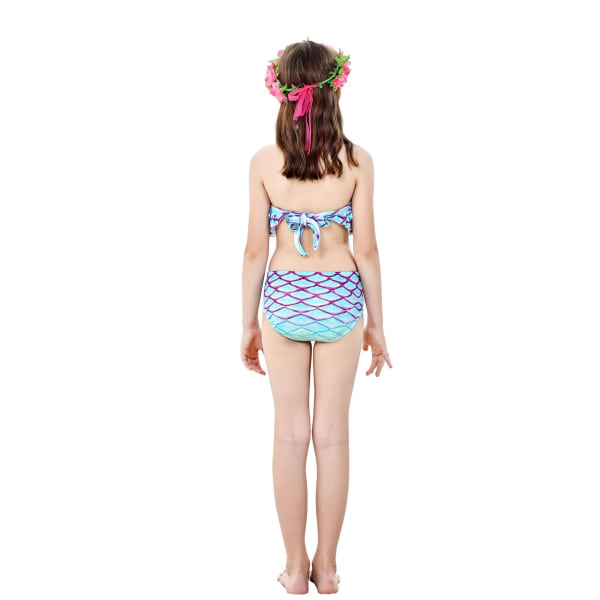3-delat set flickor sjöjungfrusvans bikini badkläder set STYLE 8 120cm