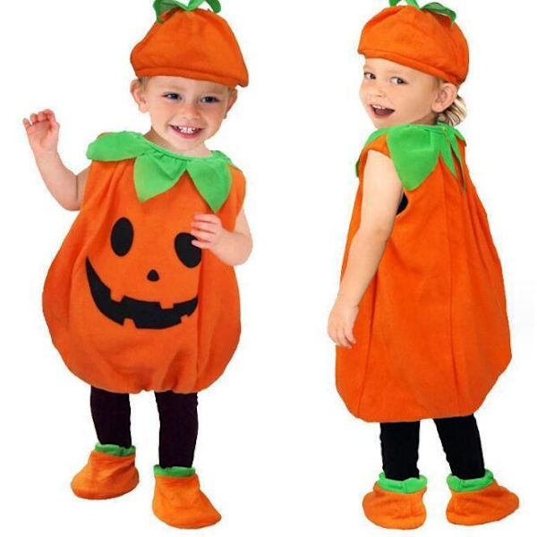 Halloween Pumpakostym för Barn 90CM