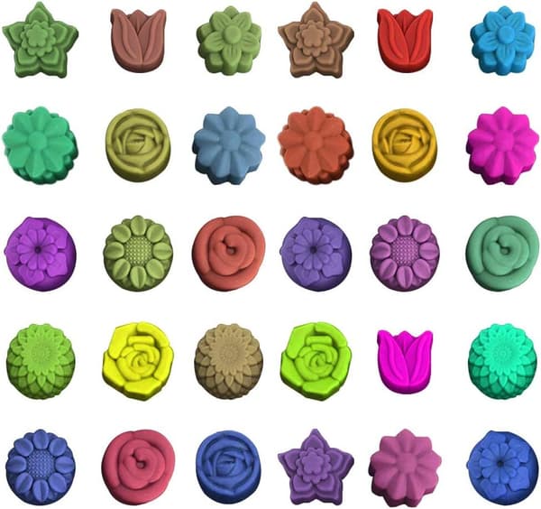 4-pack Blomformade Silikonformar för Choklad och Godis