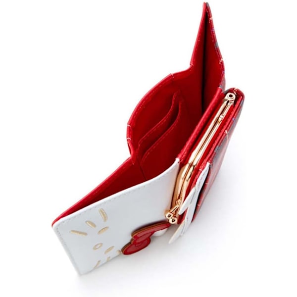 Sød Mode Tegneseriefigur Lille Pung Kort Damepung Læder Tri-fold Pung Red