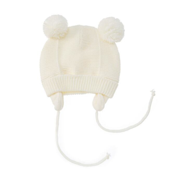 Barn vinter stickade mössa handskar set white