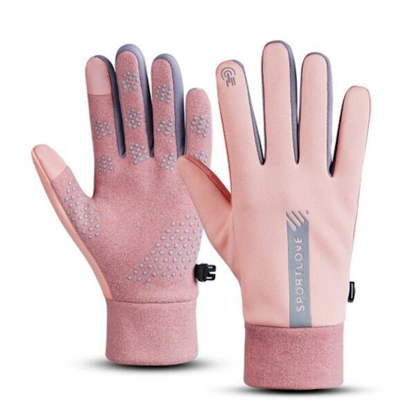 Vinterhandskar Touch Screen Handskar Varm Vattentät Vindtät pink grey M