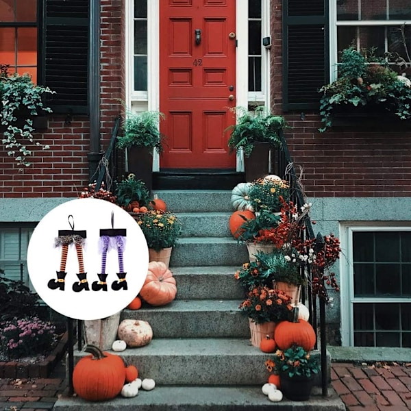 2 stykker Halloween hekseben ornamenter til festtilbehør