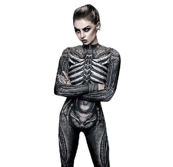 Kvinnors halloween kostym print bodysuit M