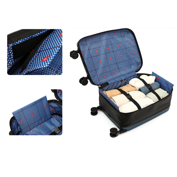 Lätt resväska med hård sida med 4 hjul blue