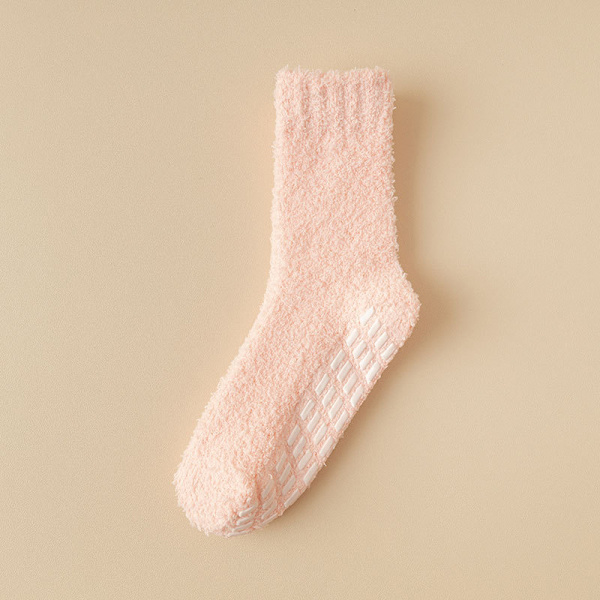 Vintermjuka tofflor strumpor, plysch sovfooties 1 par Pink