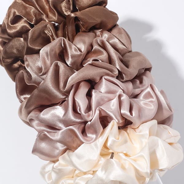 Silke Scrunchies Hårelastikker til Kvinder - Blød Sød Satin Silke Scrunchie til Krøllet Tykt Hår 6-pak polychrome