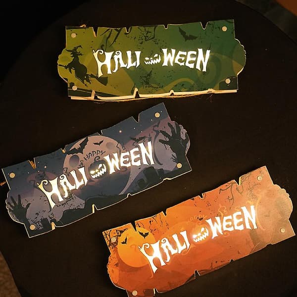 Halloween-dekorasjon - Gresskar dørskilt - Høstdekorasjoner Cyan