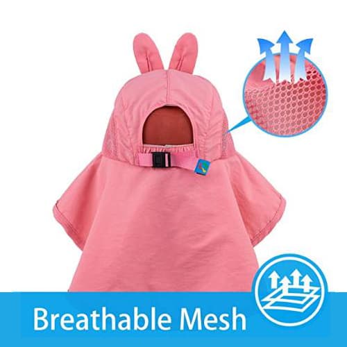 Solhatt för barn med bred brättad strandhattar pink