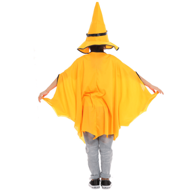 Barn häxkappa med hatt kostym pumpa mantel set yellow