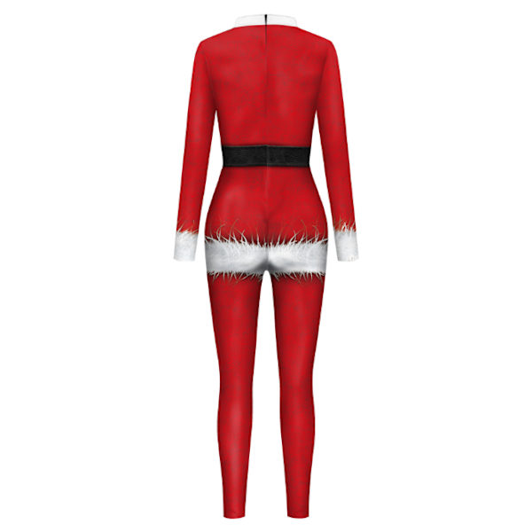 Herr jul bodysuit kostym 3D Print Cosplay Jumpsuit M