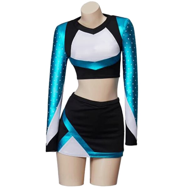 Flickor cheerleading outfit kostym ställer in Halloween-fest S