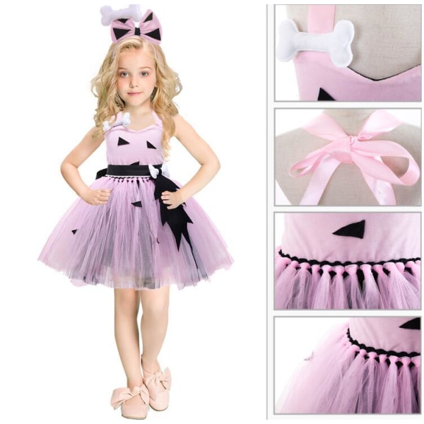 Flickor Halloween Dress Up Princess Poncho Dress Pink 2T