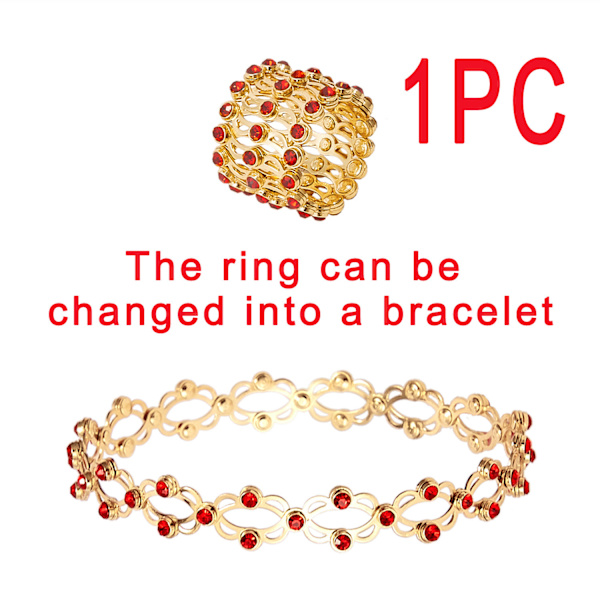 2 i 1 Magisk Retractable Ring Armband Stretchable Twist Folding Ring Smycken gold