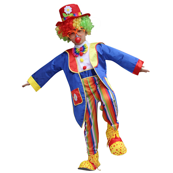 Clown-dräktset för barn Cirkusdräkt Blue L