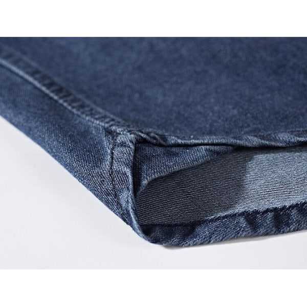 Herr Denimskjorta Retro Casual Jean Arbetskläder Blue 2XL