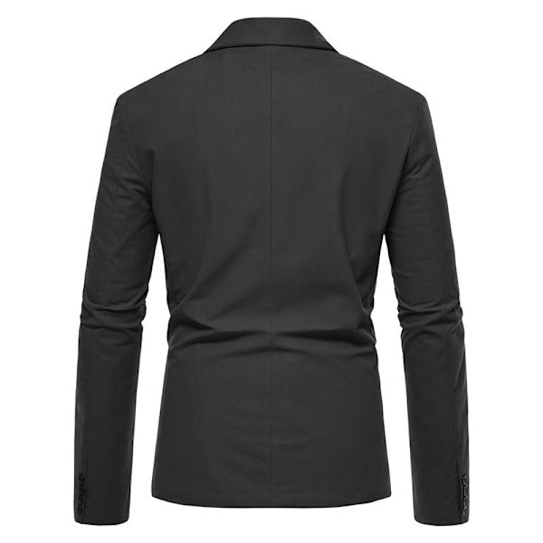 Herrkavaj med en Knapp, Enfärgad, Slim Fit, Lättviktsjacka Black S