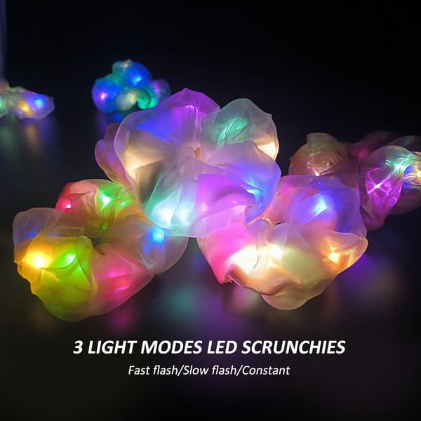11 stk Lysende Hårstrikk LED Scrunchy Hårbånd 11PCS