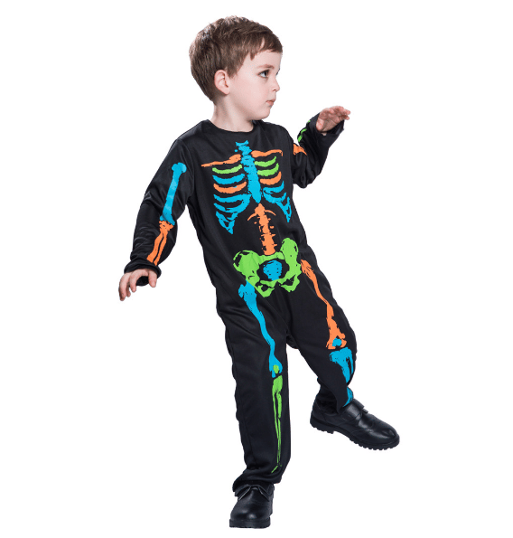 Barn Halloween kostym Skeleton Bone Body M