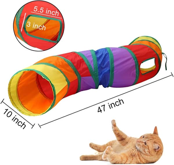 Kattunnel, Kattuber för Innekatter, Hopfällbar Rainbow S shape