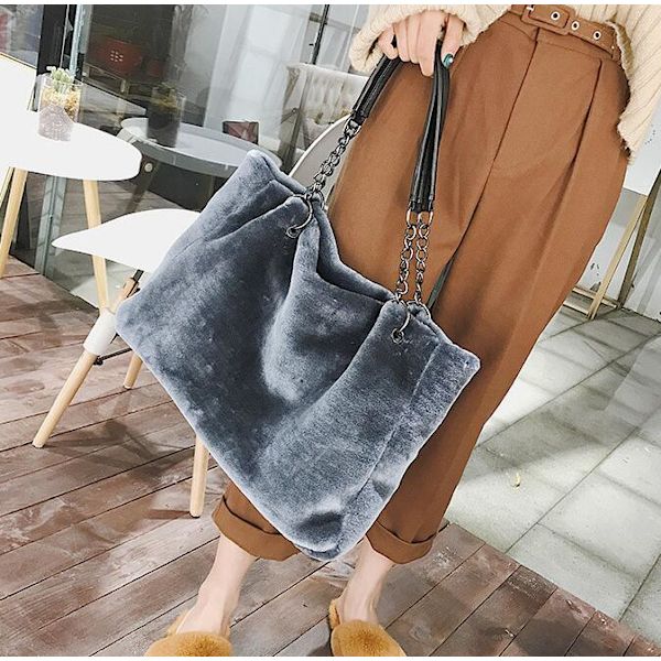 Pelslook-Taske til Kvinder Grey