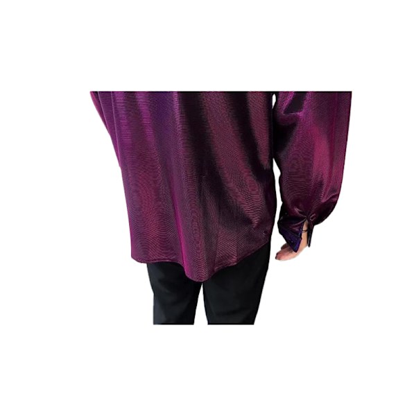 Miesten pitkähihaiset kiiltävät rennot kauluspaidat Purple XL