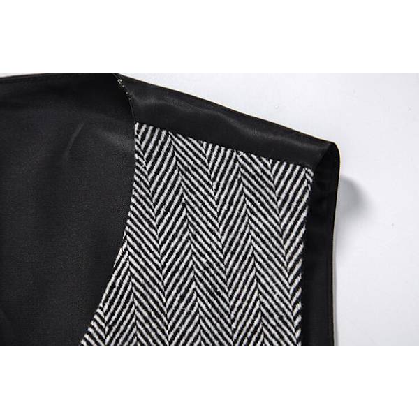 Herrar Slim Fit Dubbelknäppt Väst Light Gray L