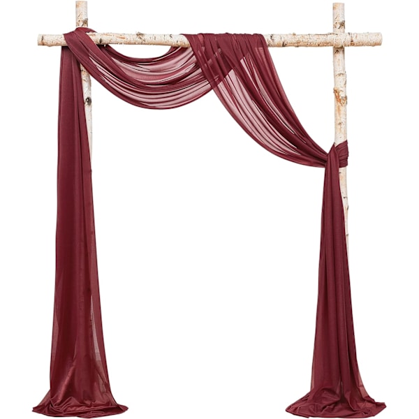 Bröllopsbåge Draperi Tyg 2 Paneler 20Ft Burgundy 75*600cm