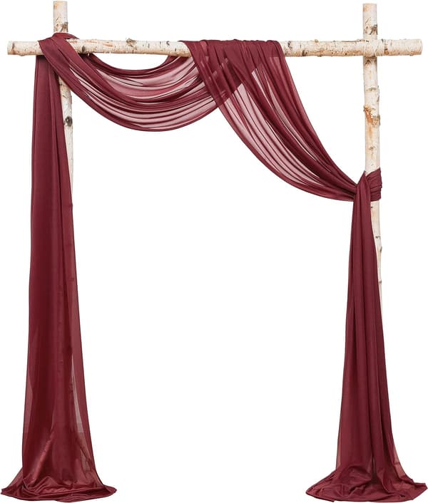Bryllupsbue Draperi Stoff 2 Paneler 20Ft Burgundy 75*600cm