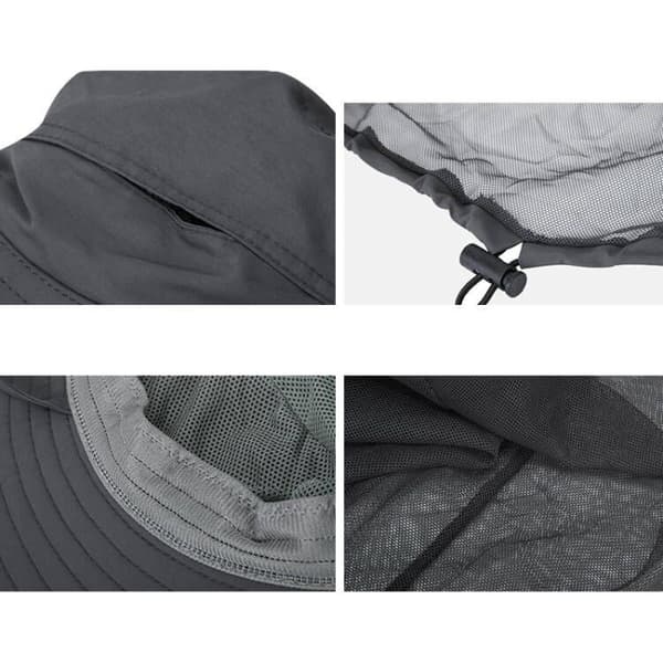 Utomhus Storbrättad Mesh Solhatt Grey