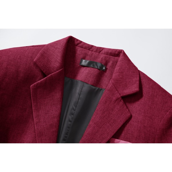 Slim Fit kavaj för män, lätt kostymjacka, 1 knapp red L